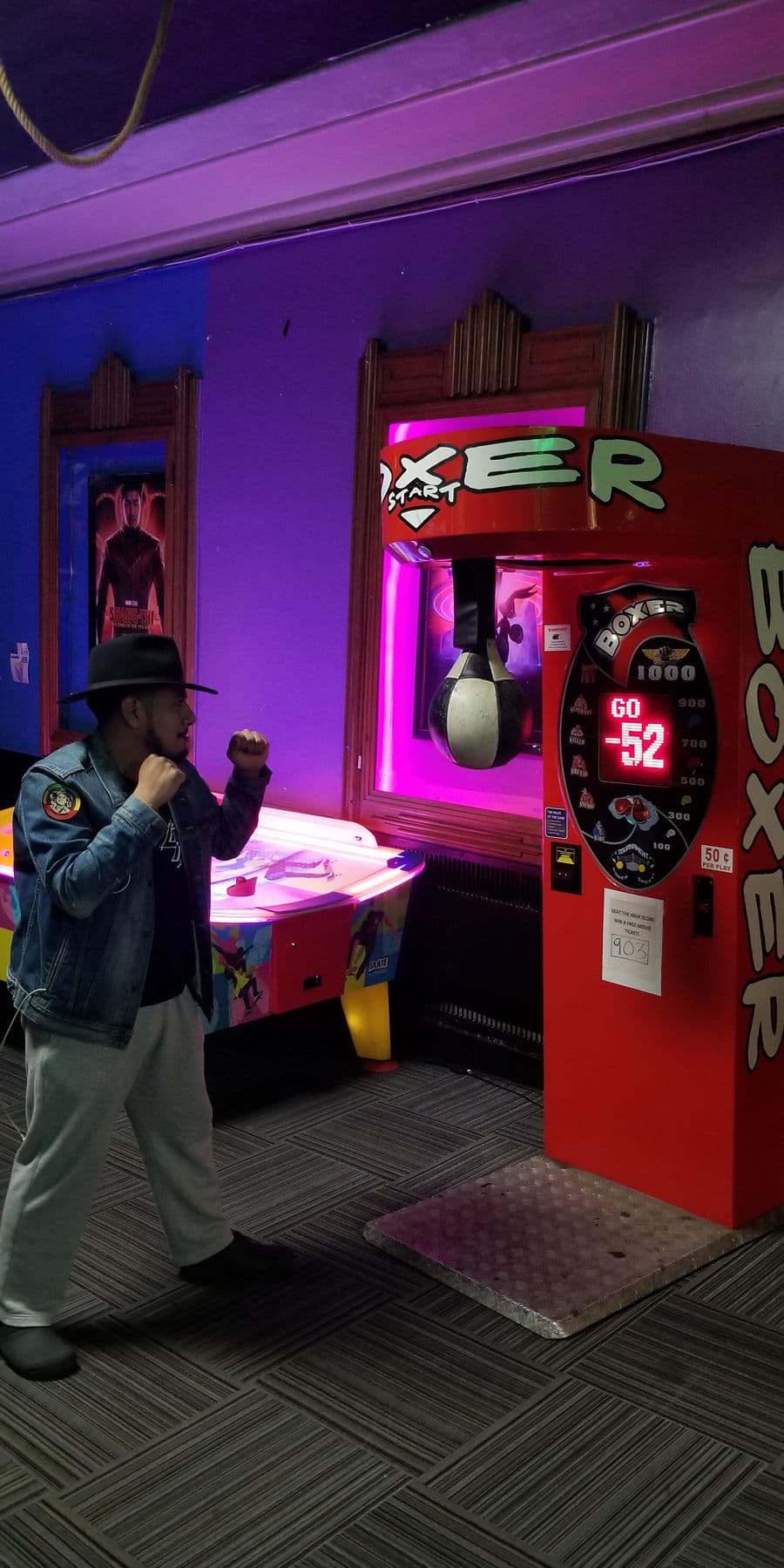High score holder beside the Boxer arcade machine